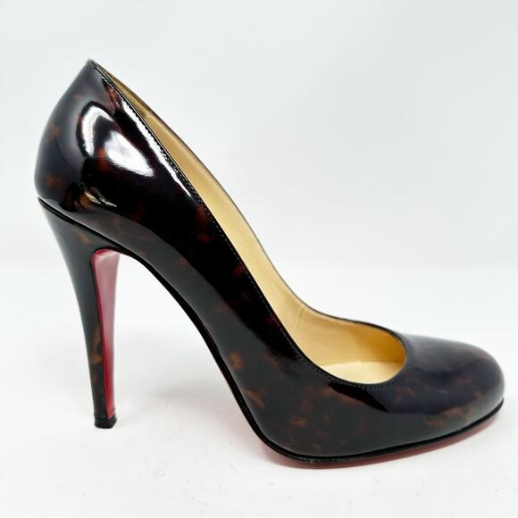 Christian Louboutin Ron Ron Tortoise Patent Leather Pumps Size 37 - Picture 5 of 10